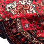 Hamadan Persian Rug 9x3 ft - Semi Antique Afshan Red, Blue Hand Knotted | detail view | SKU 112213
