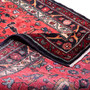 Hamadan Persian Rug 9x3 ft - Semi Antique Afshan Red, Blue Hand Knotted | corner detail | SKU 112213