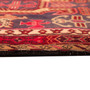 Meshkin Persian Rug 10x3 ft - Semi Antique Geometric Crimson, Green Hand Knotted | back view | SKU 110029