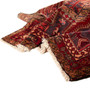 Meshkin Persian Rug 10x3 ft - Semi Antique Geometric Crimson, Green Hand Knotted | detail view | SKU 110029