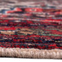 Hamadan Persian Rug 16x8 ft - Semi Antique Medallion Afshan Cream, Madder Red, Navy Blue Hand Knotted | side view | SKU 112215
