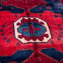 Bijar Persian Rug 10'4" x 5'1" - Semi Antique Medallion Crimson, Navy Blue Hand Knotted | side view | SKU 112218