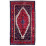 Kurdish Persian Rug 9'3" x 5'2" - Semi Antique Medallion Red, Blue Hand Knotted | front view | SKU 112219