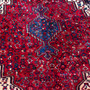 Kurdish Persian Rug 9'3" x 5'2" - Semi Antique Medallion Red, Blue Hand Knotted | back view | SKU 112219