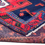 Bijar Persian Rug 9'3" x 4'11" - Semi Antique Medallion Crimson, Navy Blue Hand Knotted | corner detail | SKU 112220
