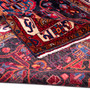 Nahavand Persian Rug 9'2" x 5'4" - Semi Antique Medallion Navy Blue, Red Hand Knotted | corner detail | SKU 112221