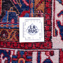 Nahavand Persian Rug 9x5 ft - Semi Antique Medallion Geometric Dark Red, Navy Blue, Madder Red Hand Knotted | full view | SKU 112221