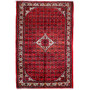 Hosseinabad Persian Rug 10x6 ft - Semi Antique Medallion Crimson, Ivory Hand Knotted | front view | SKU 112222