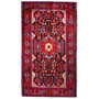 Nahavand Persian Rug 9x5 ft - Semi Antique Medallion Navy Blue, Red Hand Knotted | front view | SKU 112225