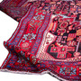 Nahavand Persian Rug 9'10" x 5'7" - Semi Antique Medallion Navy Blue, Red Hand Knotted | corner detail | SKU 112225