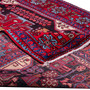 Nahavand Persian Rug 9'10" x 5'7" - Semi Antique Medallion Navy Blue, Red Hand Knotted | detail view | SKU 112225