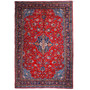 Sarouk Persian Rug 11x8 ft - Semi Antique Medallion Red, Blue Hand Knotted | front view | SKU 112226