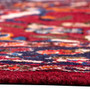 Bakhtiari Persian Rug 9x5 ft - Semi Antique Medallion (Toranj), Shah Abbasi Madder Red, Navy Blue, Ivory Hand Knotted | side view | SKU 112227