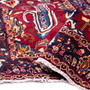 Bakhtiari Persian Rug 9x5 ft - Semi Antique Medallion (Toranj), Shah Abbasi Madder Red, Navy Blue, Ivory Hand Knotted | detail view | SKU 112227
