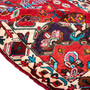 Bakhtiari Persian Rug 9x4 ft - Semi Antique Medallion (Toranj), Geometric Madder Red, Cream, Navy Blue Hand Knotted | detail view | SKU 112229