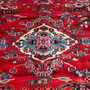 Bakhtiari Persian Rug 9x4 ft - Semi Antique Medallion (Toranj), Geometric Madder Red, Cream, Navy Blue Hand Knotted | back view | SKU 112229