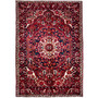 Bakhtiari Persian Rug 10'4" x 6'11" - Semi Antique Medallion Blue, Crimson Hand Knotted | front view | SKU 112233