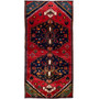 Bakhtiari Persian Rug 9'7" x 4'6" - Semi Antique Medallion Blue, Crimson Hand Knotted | front view | SKU 112235