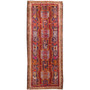 Ardabil Persian Rug 9'11" x 4'1" - New Medallion (Toranj), Geometric Madder Red, Navy Blue, Cream Hand Knotted | front view | SKU 110031