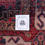 Nahavand Persian Rug 9x4 ft - Semi Antique Medallion Navy Blue, Red Hand Knotted | full view | SKU 112236