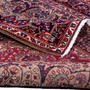 Tabriz Persian Rug 9x6 ft - Semi Antique Medallion (Toranj), Shah Abbasi Cream, Madder Red, Navy Blue Hand Knotted | corner detail | SKU 112247