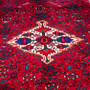 Hosseinabad Persian Rug 10x4 ft - Semi Antique Medallion Crimson, Ivory Hand Knotted | side view | SKU 112248