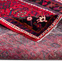Hosseinabad Persian Rug 10x4 ft - Semi Antique Medallion Crimson, Ivory Hand Knotted | detail view | SKU 112248