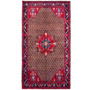 Songhor Persian Rug 10x5 ft - Semi Antique Medallion (Toranj), Herati (Mahi) Red, Navy Blue, Brown Hand Knotted | front view | SKU 112252