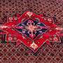 Songhor Persian Rug 10'10" x 5'7" - Semi Antique Geometric Red, Blue Hand Knotted | back view | SKU 112252