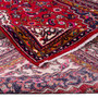 Hamadan Persian Rug 10'4" x 6'11" - Semi Antique Afshan Red, Blue Hand Knotted | corner detail | SKU 112256