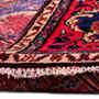Hamadan Persian Rug 8'6" x 5'11" - Semi Antique Afshan Red, Blue Hand Knotted | detail view | SKU 112257