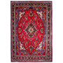 Hamadan Persian Rug 10x7 ft - Semi Antique Afshan Red, Blue Hand Knotted | front view | SKU 112258