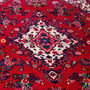 Hamadan Persian Rug 10x7 ft - Semi Antique Afshan Red, Blue Hand Knotted | back view | SKU 112260