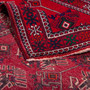 Quchan Persian Rug 9'8" x 4'11" - Semi Antique Medallion Red, Blue Hand Knotted | detail view | SKU 112265