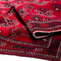 Quchan Persian Rug 9x4 ft - Semi Antique Medallion Red, Blue Hand Knotted | corner detail | SKU 112265