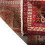 Ardabil Persian Rug 9'4" x 4'0" - Semi Antique Geometric, Tree of Life Dark Red, Navy Blue, Cream Hand Knotted | corner detail | SKU 110033