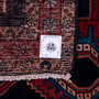 Hamadan Persian Rug 9x4 ft - Semi Antique Afshan Red, Blue Hand Knotted | full view | SKU 112269