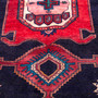 Hamadan Persian Rug 9'0" x 4'8" - Semi Antique Afshan Red, Blue Hand Knotted | side view | SKU 112269