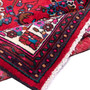 Hamadan Persian Rug 9'7" x 6'11" - Semi Antique Afshan Red, Blue Hand Knotted | corner detail | SKU 112272