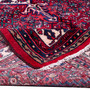 Hamadan Persian Rug 10'12" x 7'3" - Semi Antique Afshan Red, Blue Hand Knotted | corner detail | SKU 112273