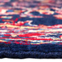 Hamadan Persian Rug 10'11" x 7'1" - Semi Antique Afshan Red, Blue Hand Knotted | side view | SKU 112274