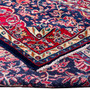 Hamadan Persian Rug 10'11" x 7'1" - Semi Antique Afshan Red, Blue Hand Knotted | corner detail | SKU 112274