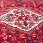 Hosseinabad Persian Rug 10x5 ft - Semi Antique Medallion Crimson, Ivory Hand Knotted | back view | SKU 112275