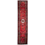 Hamadan Persian Rug 17x3 ft - Semi Antique Afshan Red, Blue Hand Knotted | front view | SKU 112276