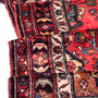 Hamadan Persian Rug 17'5" x 3'7" - Semi Antique Afshan Red, Blue Hand Knotted | corner detail | SKU 112276