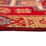 Ardabil Persian Rug 7'10" x 2'11" - 25-40 Years Medallion Geometric Red, Gold, Navy Blue Hand Knotted | back view | SKU 110034
