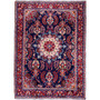 Hamadan Persian Rug 9'10" x 6'11" - Semi Antique Afshan Red, Blue Hand Knotted | front view | SKU 112277