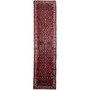 Hamadan Persian Rug 12x2 ft - Semi Antique Afshan Red, Blue Hand Knotted | front view | SKU 112279