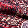 Hosseinabad Persian Rug 13'1" x 3'5" - Semi Antique Medallion Crimson, Ivory Hand Knotted | detail view | SKU 112280
