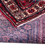 Hosseinabad Persian Rug 13'1" x 3'5" - Semi Antique Medallion Crimson, Ivory Hand Knotted | corner detail | SKU 112280